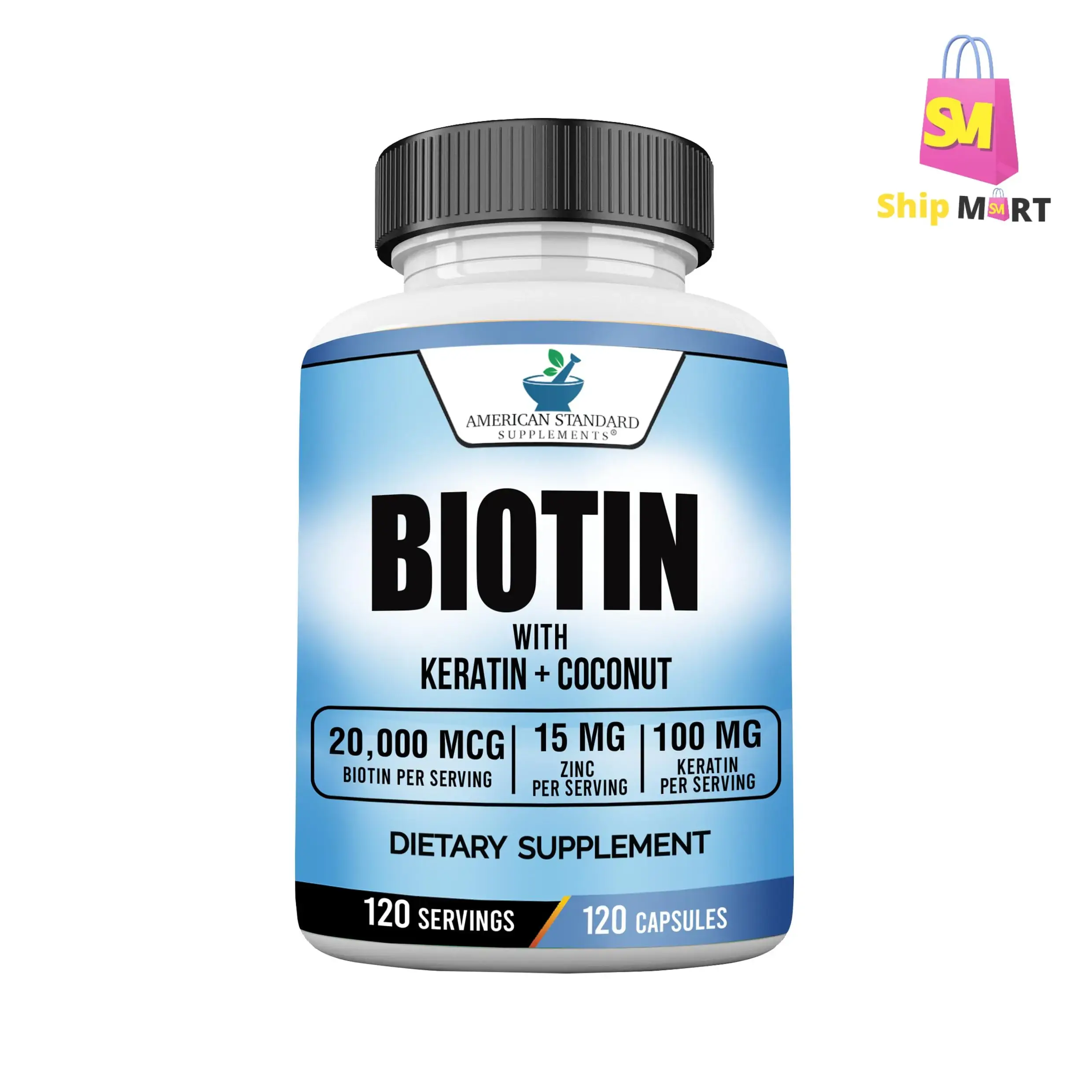 American Standard Biotin With Keratin + Coconut Supplement, For Hair Growth