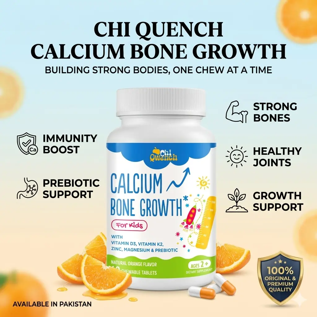 Calcium Bone Growth For Kids Chewable Tablets, Improves Muscle Function