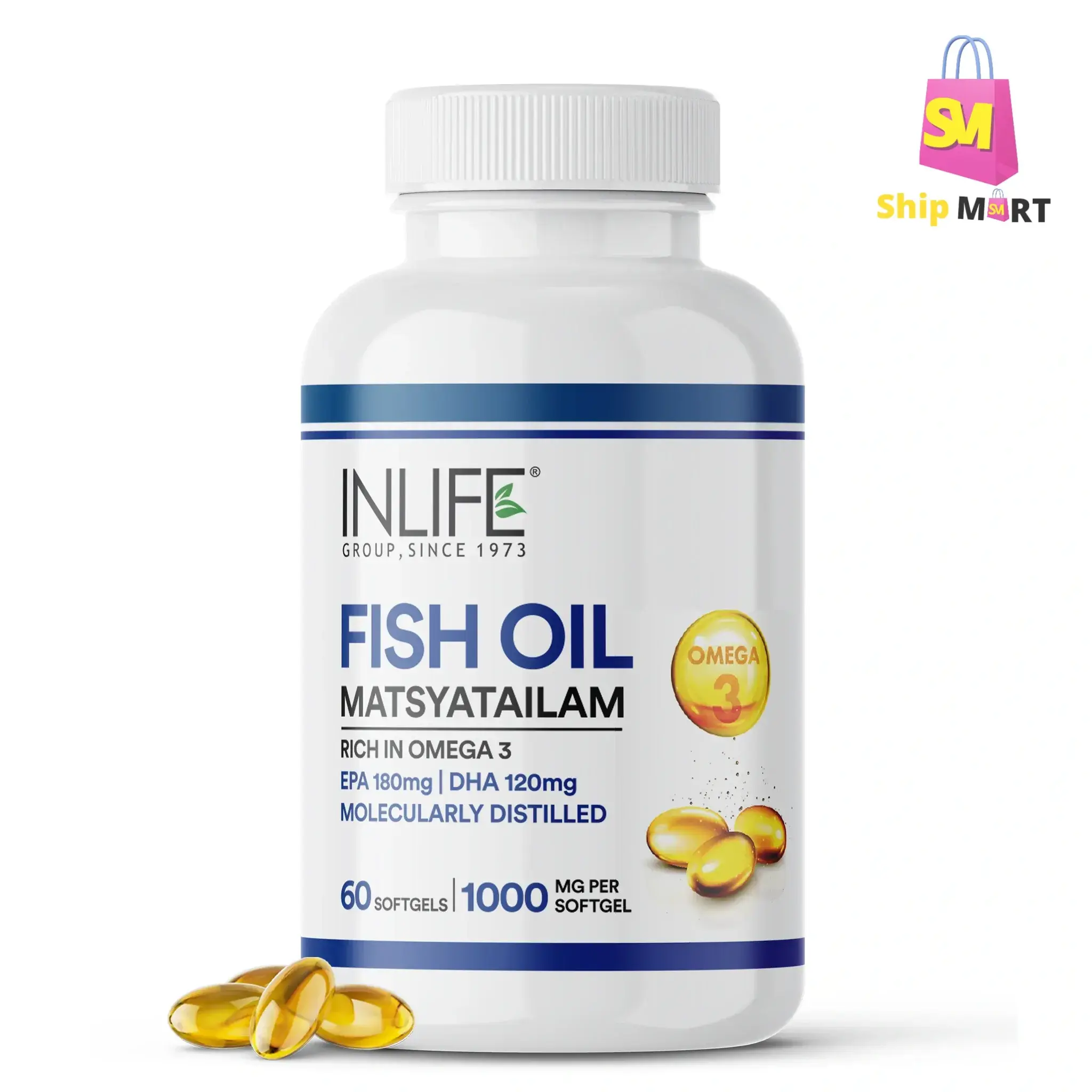 INLIFE Fish Oil Omega 3 Capsules