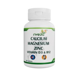Nveda Calcium, Magnesium, Zinc, Vitamin D3, K2 & B12 Tablets