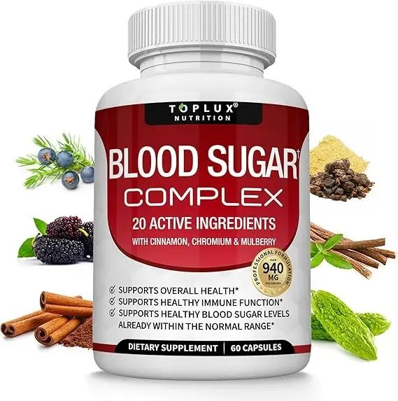 Toplux Nutrition Blood Sugar Complex Supplement