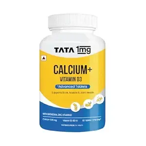 TATA 1mg Calcium 600mg & Vitamin D3 Supplement - Improve Bone Health
